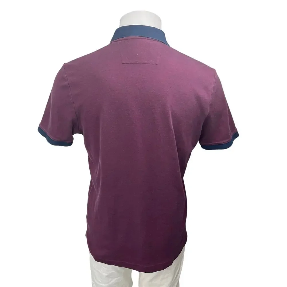 Banana Republic Luxury Touch Men's Red Short Sleeve Collar Polo Shirt Top Size L
